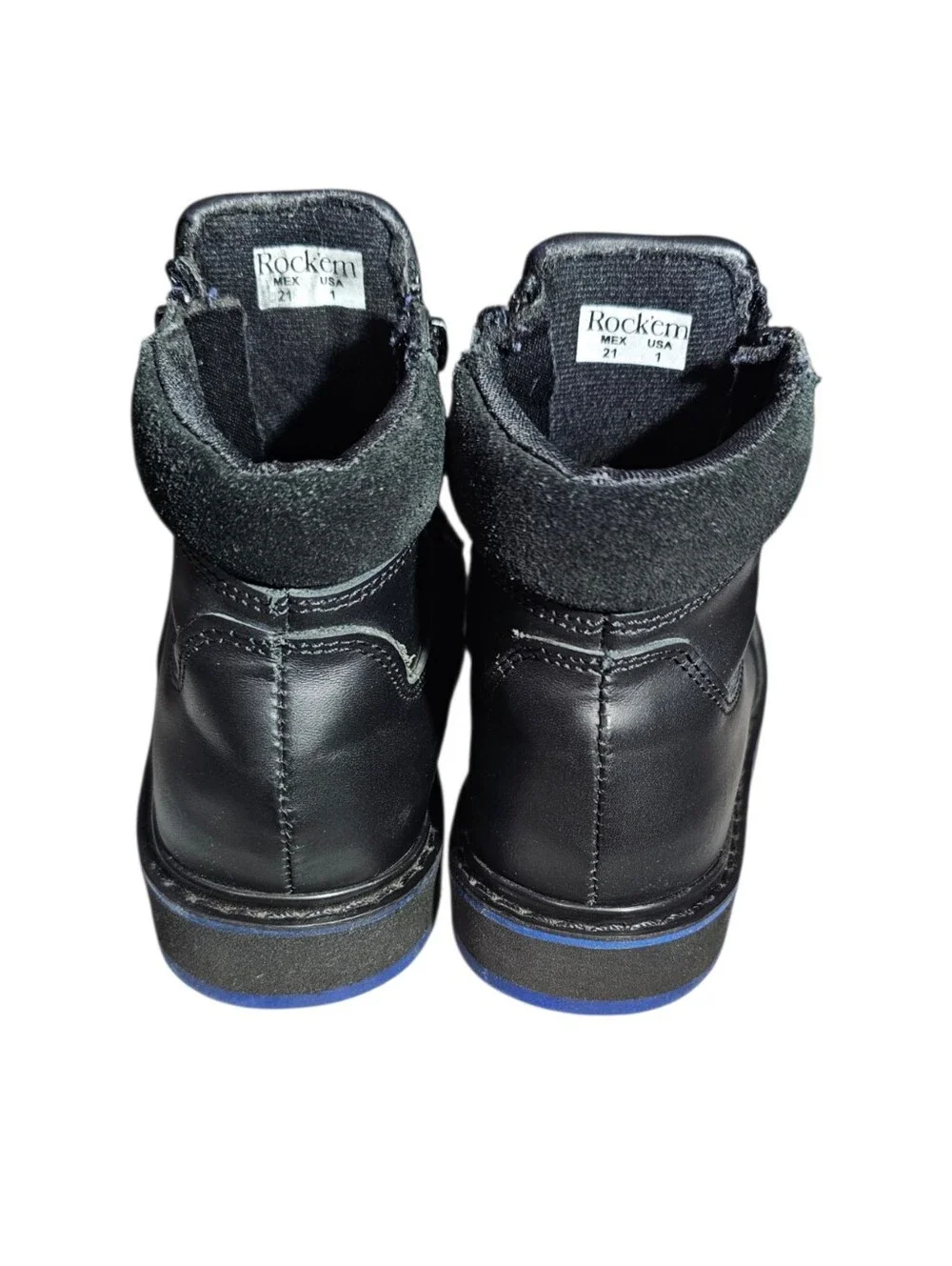 Rock'em Boys Bruce Kids Python Blue Bottom Ankle Boot Size 1